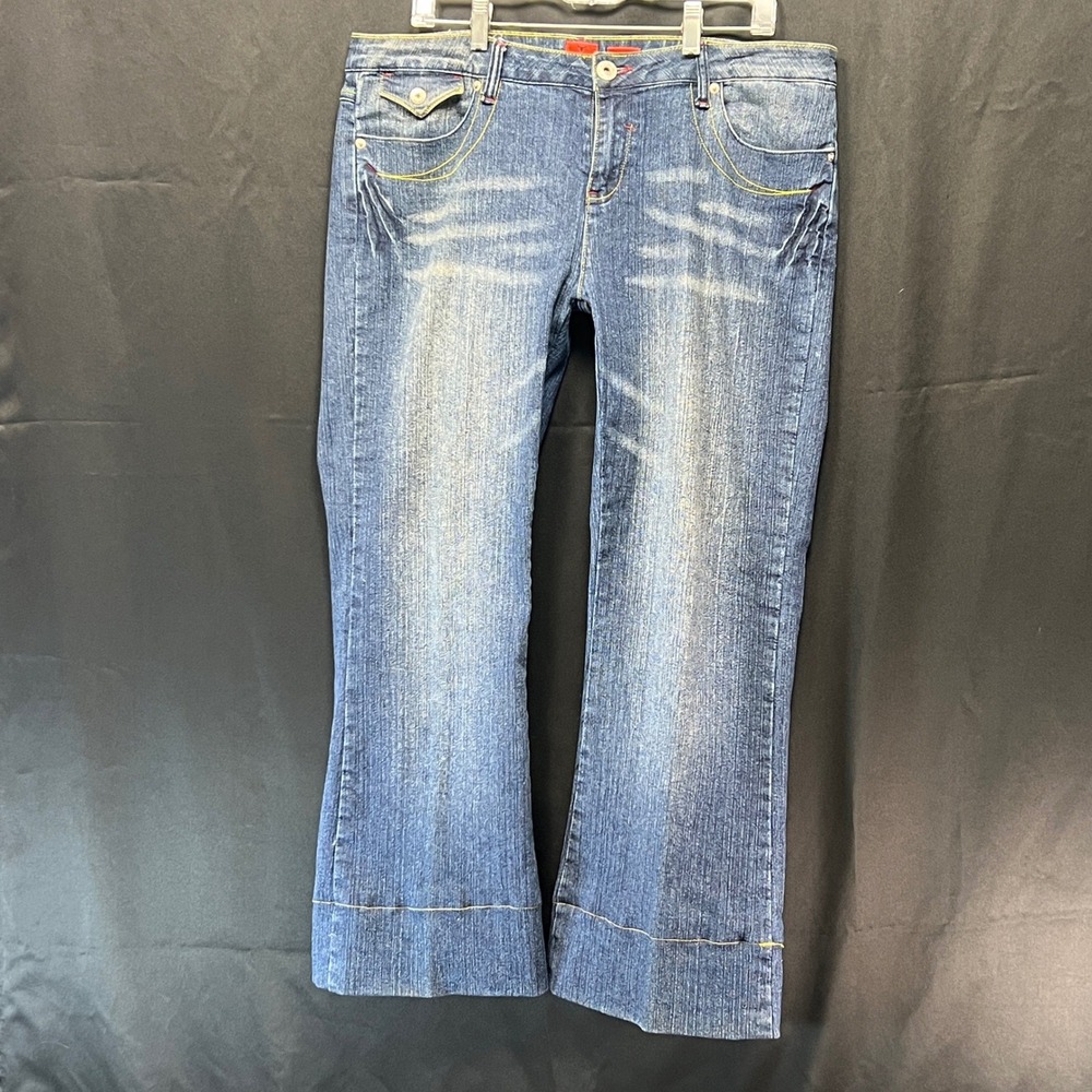 Rossi Rossi Y2K Flare Leg Jeans Medium Wash Wide Cuff Denim Size 13/14 Retro